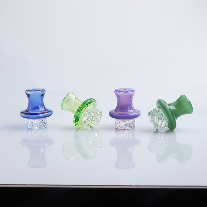 

Wholesale Sale Glass UFO Spinning Carb Cap With 25mm OD 4 Kind Colors Glass Cap For 25mm Quartz Banger Nails Glass Smoking