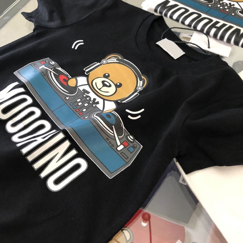 

Fashion Boys Cartoon Bear Pattern Tees Baby Boys Cotton T Shirt High Quality Children Clothes Boys Tshirt Kids Casual Tops T200511, Black