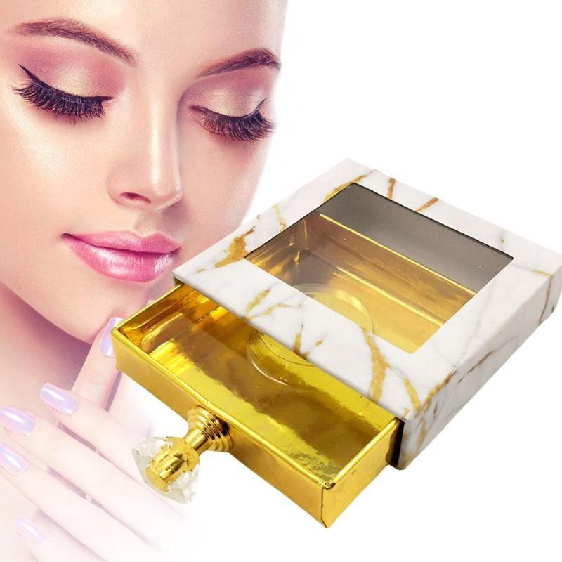 

1pc 82x82x2.8mm Eyelash Box False Lashes Packaging Boxes With Diamond Handle Eyelashes Package Square Case For Makeup Accesssary