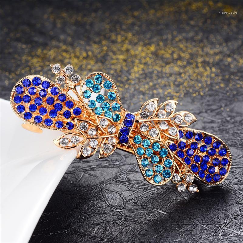 

Hair Clips & Barrettes Rhinestone With Hairpin Women Jewelry Crystal Flowers Clip Wedding Accessories Charm Ornaments, Golden;silver
