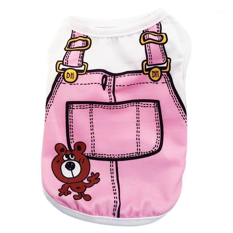 

BESTcode Summer dog coat cotton fake belt shirt vest dog clothes fashion pet T shirt1, Pink