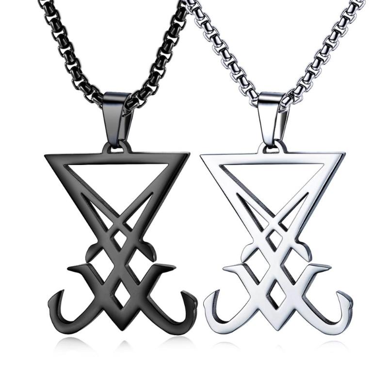 

Fashionable retro seal array hollowed out men's pendant High quality personalized stainless steel men's necklace 3-GX1610