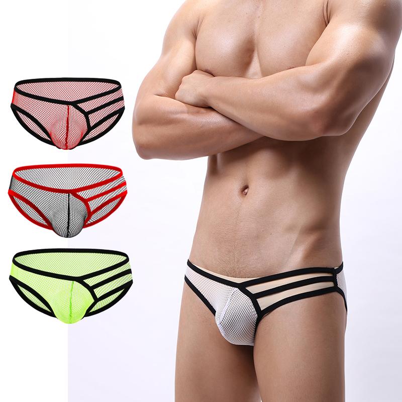 

Sexy Mens Mesh See Through Briefs Underwear Male Superthin Low-rise Lingerie Nighclub Panties Underpants, White