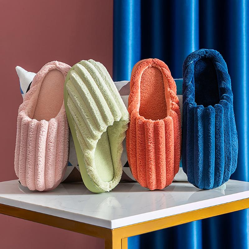 

RJN Lovely Wool Slipper Stylish Mixed Color Ear Decoration Indoor Shoes Women Slipper For Winter PO809, Blue