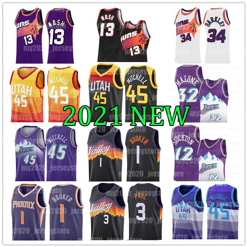 

Devin Jersey Booker Phoenix Suns Utah Jazz Chris Steve Paul Donovan Nash Charles Mitchell Barkley Karl John Malone Stockton, 2019 new jersey(jue shi)