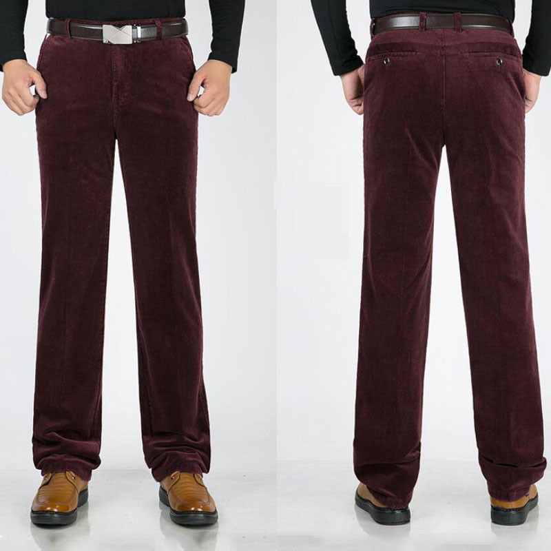 

Heavy Casual Winter High-waisted Stretch Male Corduroy Pants Straight Kmow, Coffee