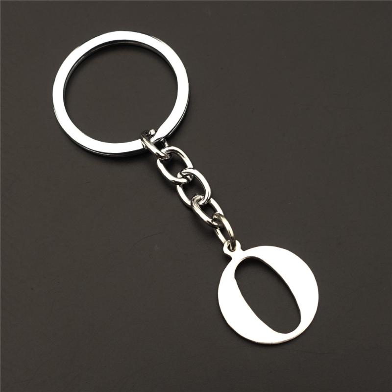 

Keychains 2 Pcs/lot Stainless Steel Letter Keyring Alphabet O Keychain Children Fashion Jewelry Gift