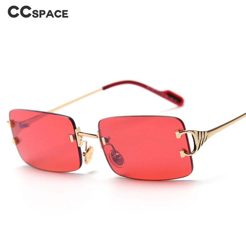 

Sunglasses 49810 Square Rimless Small Frame Punk Men Women Fashion Shades UV400 Vintage Glasses