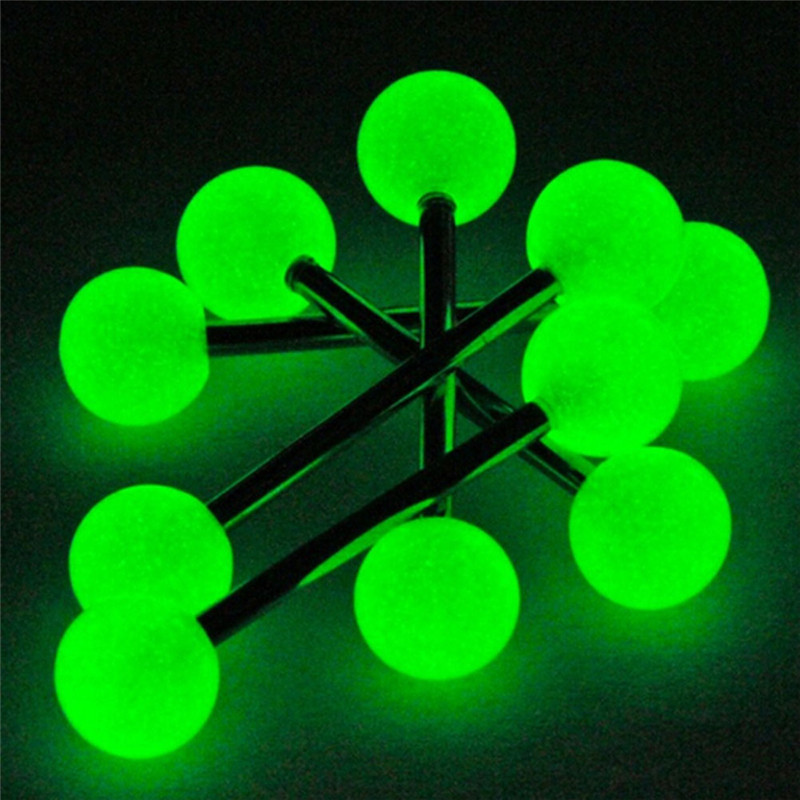 

Body Jewelry 10Pcs/set Surgical Steel Tongue Stud Cartilage Ear Bone Studs Luminous Acrylic Ball Nipple Lip Eyebrow Piercing, Silver