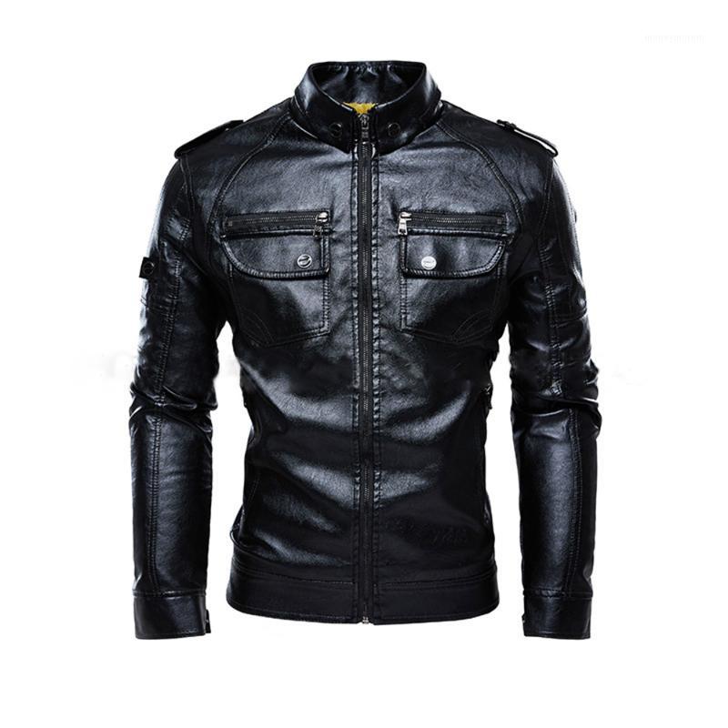 

Faux Leather Jacket Men Coats High Quality PU Outerwear Men Business Winter Faux leahter Male Jacket Tops Outwear Overcoats1, Black