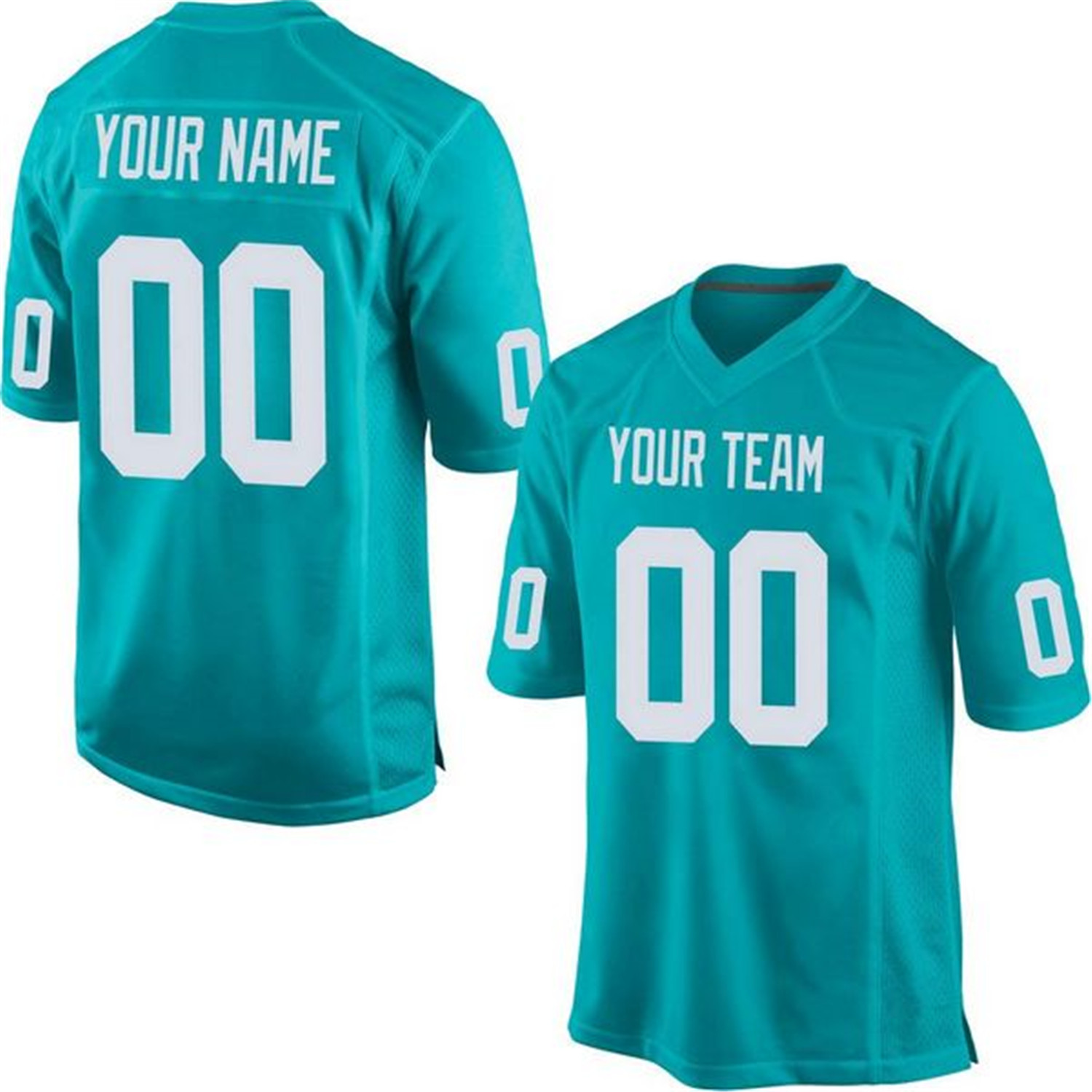 

Custom Aqua Miami Style Football stitched Jersey personalized any name any number mens women youth jerseys