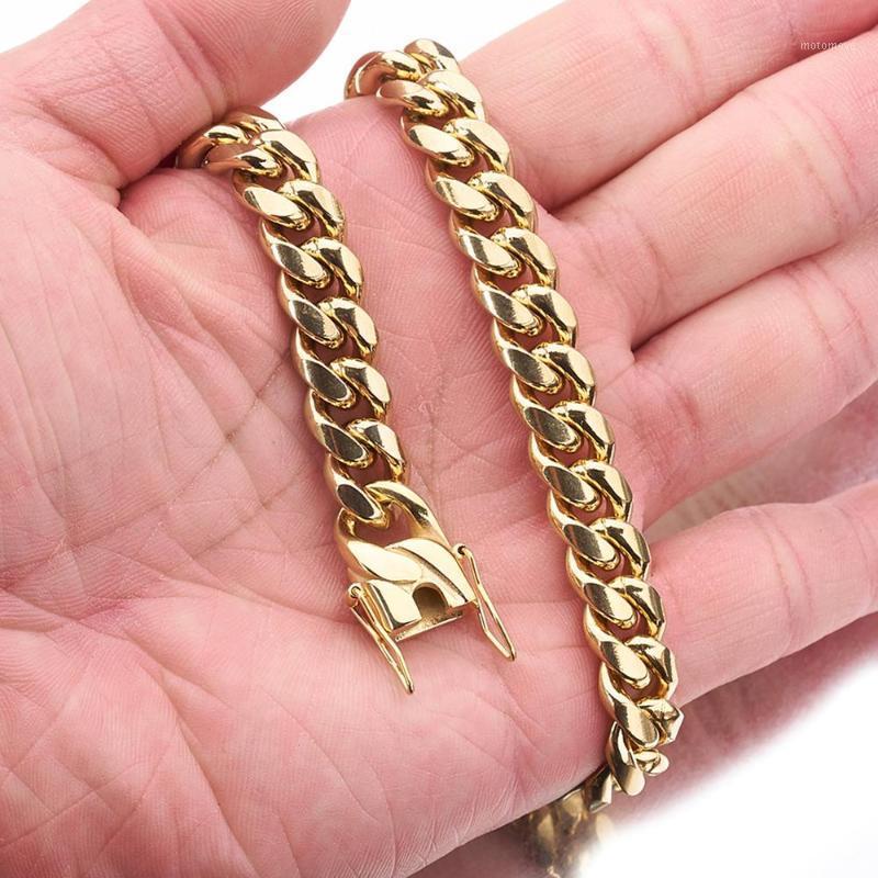 

Granny Chic 10mm Hot Sell Mens Hip Hop Gold Stainless Steel Miami Cuban Curb Chain Necklace Or Bracelet 7-40 Inch1