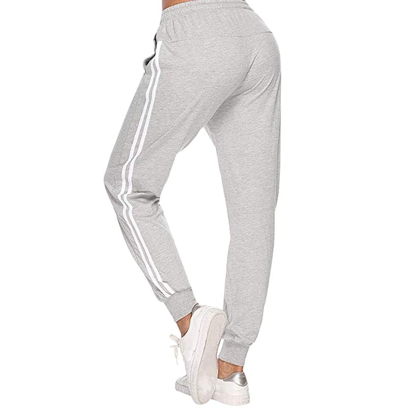 

Womens Lightweight Sweatpants Wild Leggings Two bars white edge nine points leggings Sports gym sweatpants