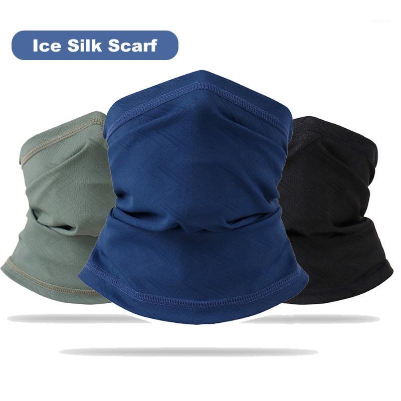 

Outdoor Half Face Mask Cycling Summer Ice Silk Scarf Sunproof Mask Dustproof Headband Neck Scarf Unisex Headgear Neck1, Blue