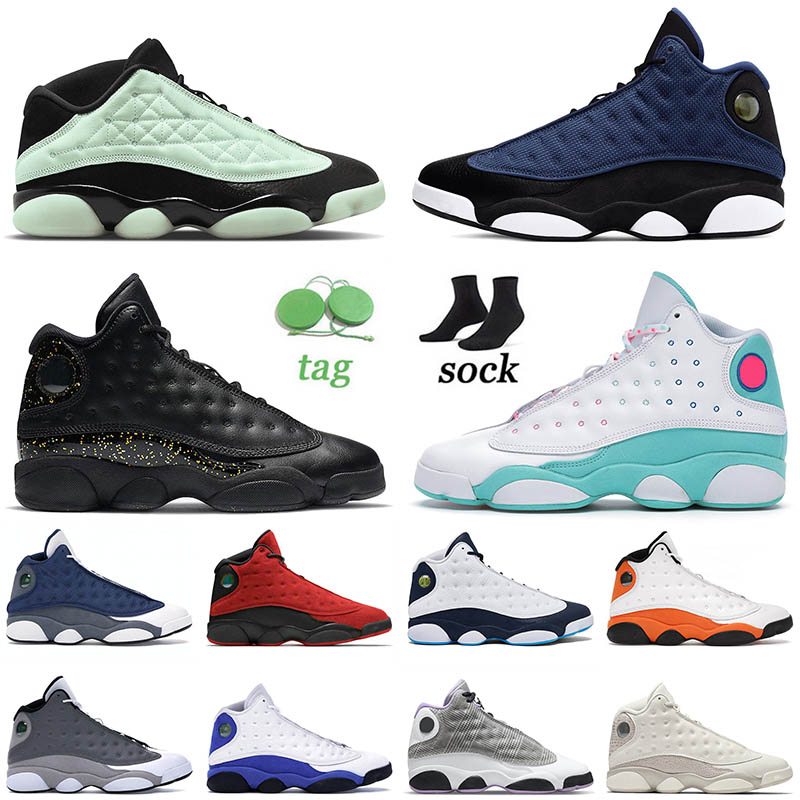 

Mens Basketball Jumpman Shoes 13 13s XIII Singles Day Obsidian Starfish Soar Green Reverse Bred Obsidian Court Purple Gold Glitter Chicago Island Trainers Sneakers, D39 olive green 40-47