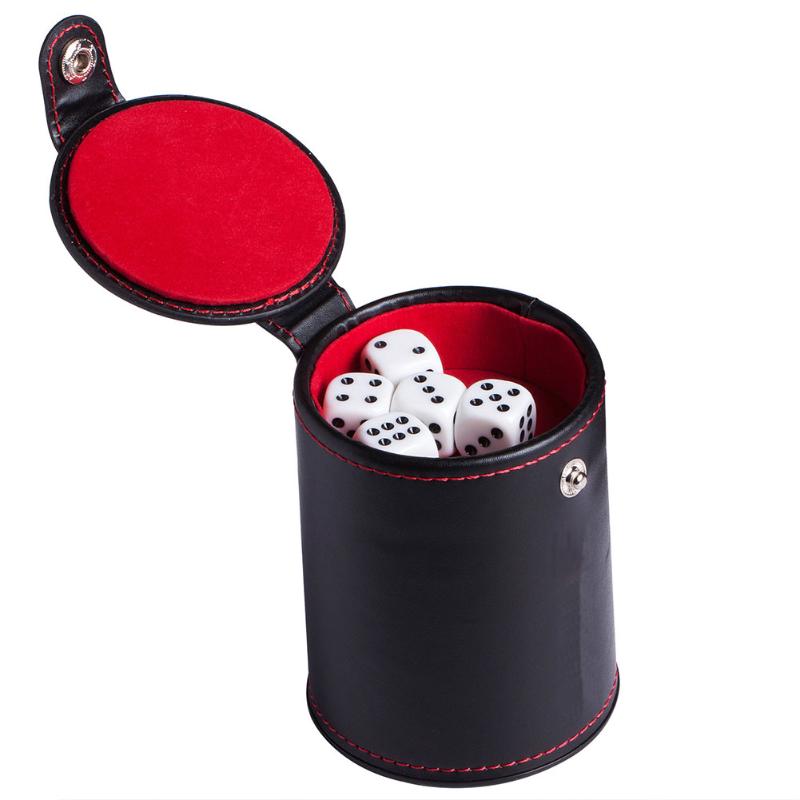 

Storage Compartment Lined Shaker Game Supplies Clubs Dice Cup KTV Bar Party PU Leather Mute Entertainment Casino
