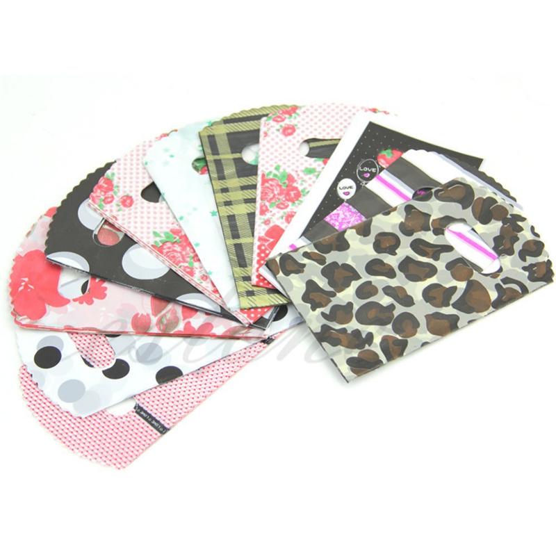 

50pcs Pretty Mixed Pattern Plastic Gift Shopping Candy Bag Cookie&Candy Bag For Biscuits Snack Baking Packaging Bags & Pouches-w