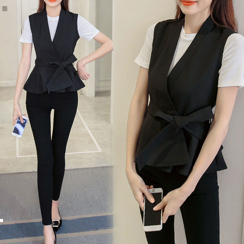 

female 2021 New spring lean solid with low neckline on v woolen vests sleeveless jackets waistcoat short y223 sweaters ZAKM, Heise