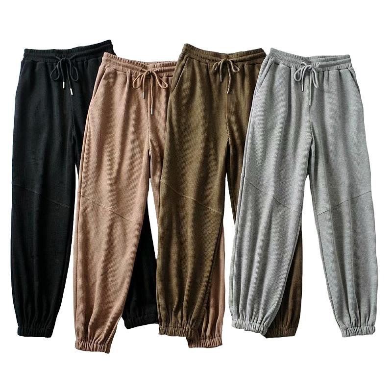 

2021 new Autumn women casual sweatpants lace-up elastic waist high waist home fitness trousers Female Pants joggers women full, Black