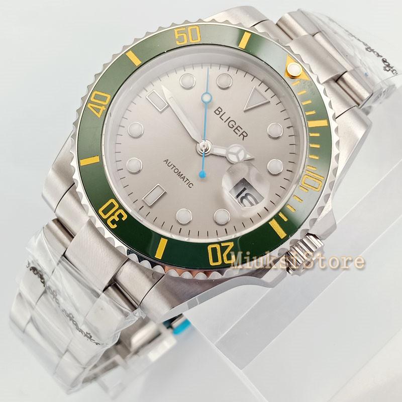 

40mm bracelet Montre Sport Relogio Masculino Luminous Automatic Top Marque Luxe Hommes Date Horloge Sport Montres Hommes green, Green(yellow digit)