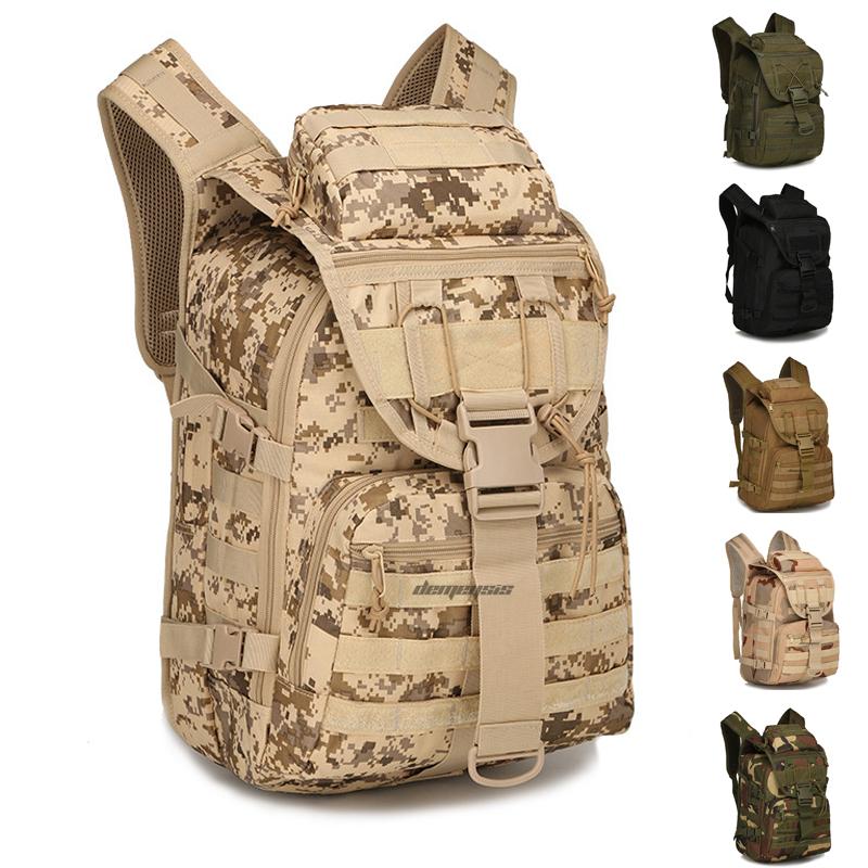 

Men Tactical Army Backpacks Assault Bags Outdoor Molle Pack for Trekking Camping Hunting Climbing Camo Rucksack, Black