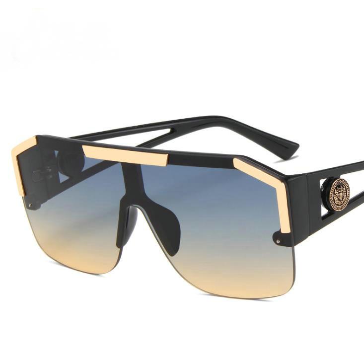 

2021 Fashion Designer Square Sunglasses Men WomenThick Frame Glasses Mens UV400 Male Celebrity Black Sun Glasses