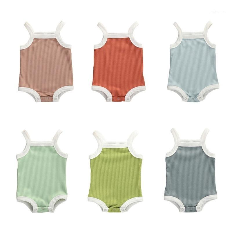 

2020 Brand New Baby Ribbed Knitted Overalls Newborn Girls Boys Clothes Infant Toddler Sleeveless Summer Romper Jumpsuit1