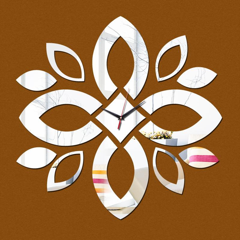 

2020 real top fashion new flower mirror wall clock living room quartz stickers watch clocks home decoration