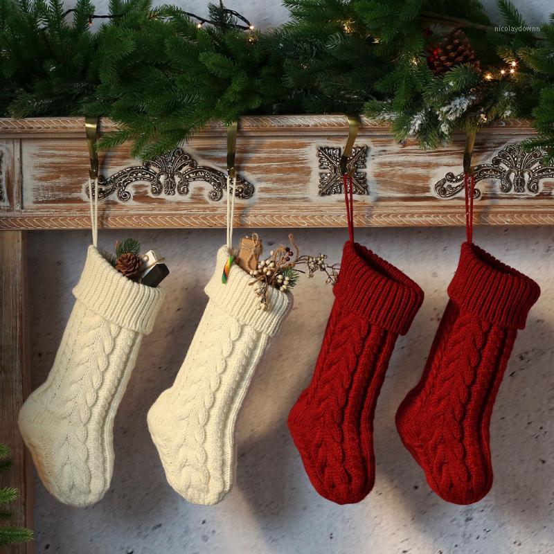 

2PC Christmas Stocking Decorations 14.5in Bag Xmas Tree Hanging Candy Gift Bags christmas decoration Bag Xmas Tree Hanging Candy1