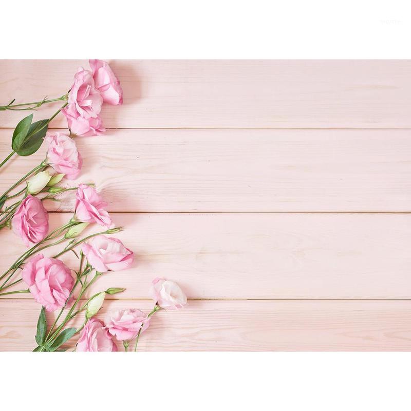 

Pink Flowers Wooden Plank Photo Backdrop Vinyl Cloth Background for Lovers Valentine's Day Birthday Photophone Photography Props1
