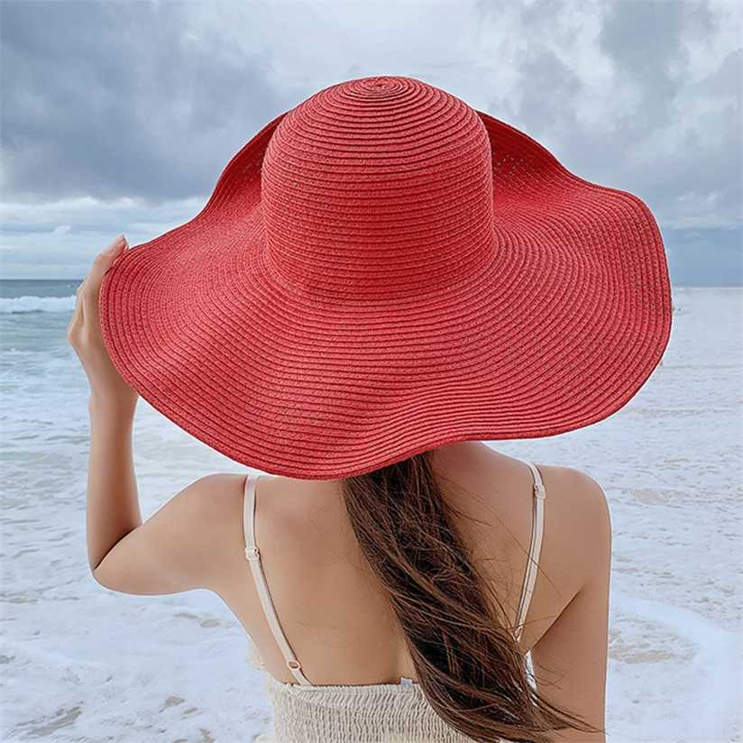 

MAERSHEI Handmade Weave letter Sun Hats For Women Black Ribbon Lace Up Large Brim Straw Hat Outdoor Beach Summer Caps Chapeu Fem 220118, Khaki