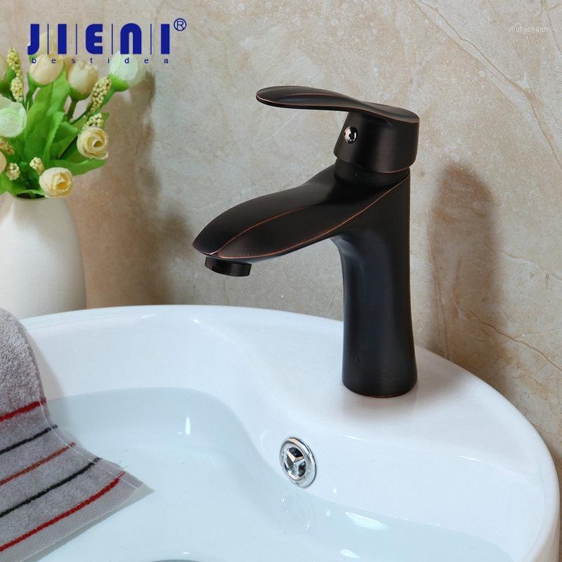 

JIENI Black ORB Wash Basin Shor Bathroom Faucet Basin Sink Tap Solid Brass Deck Mount 1 Handle Vessel Sink Tap Mixer Faucet1