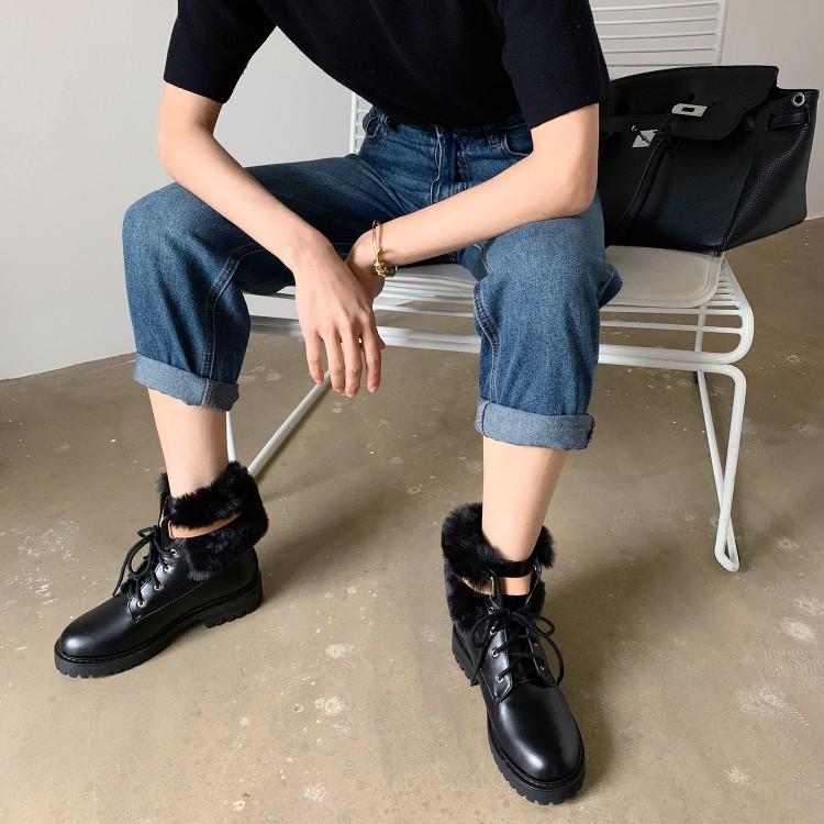 

Winter short boots winter Plush thick bottom large 44 boots women's short 2021 new fashion, Black