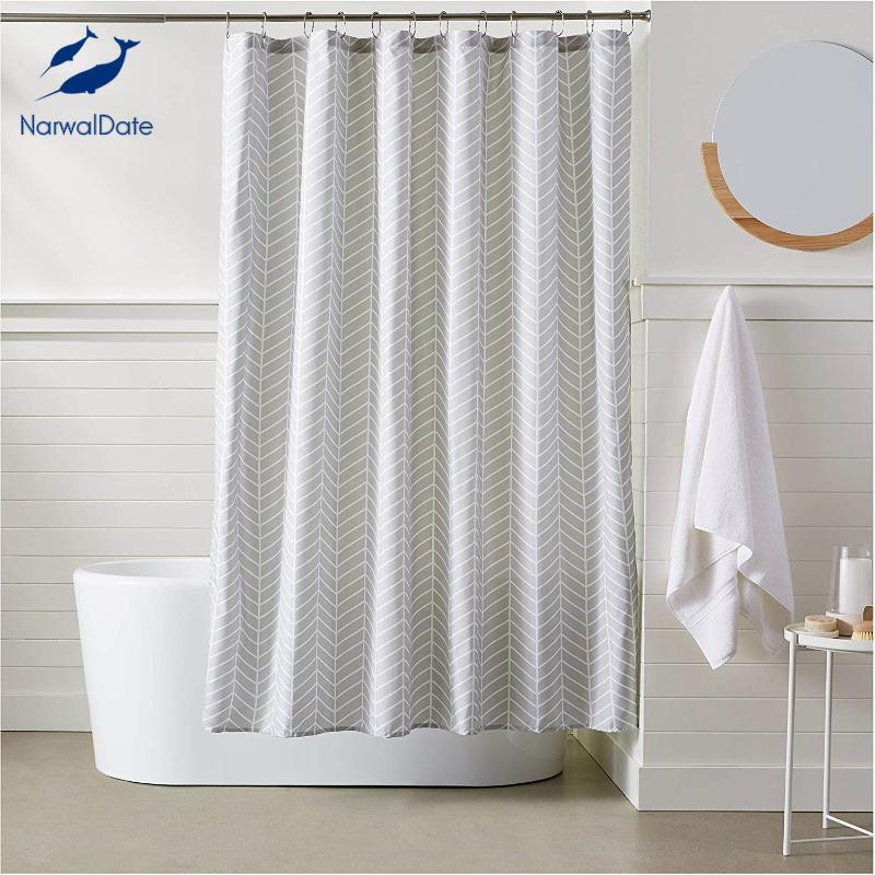 

American Herringbone Bathroom Shower Curtain Thickened Waterproof Anti-moldy Bath Curtains Polyester Fabric Fashion Modern 2020