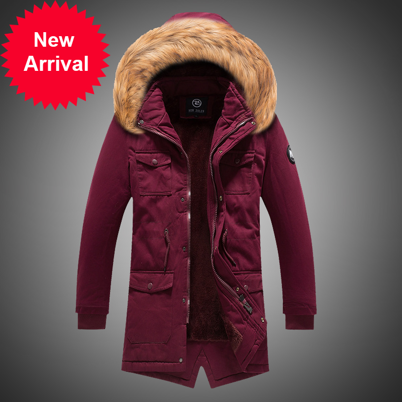 

Men Stake Skin Goal Parka Military Jacket Mens Solid Solids Wool and Winter Coats Hot Parkes, Black fk044