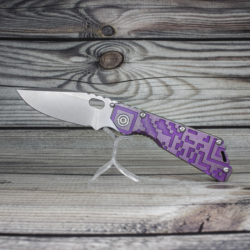 

EVIL EYES customized folding knife MSC SMF QR anodized pink titanium handle m390 knives perfect pocket EDC tactical camping tools outdoor hu