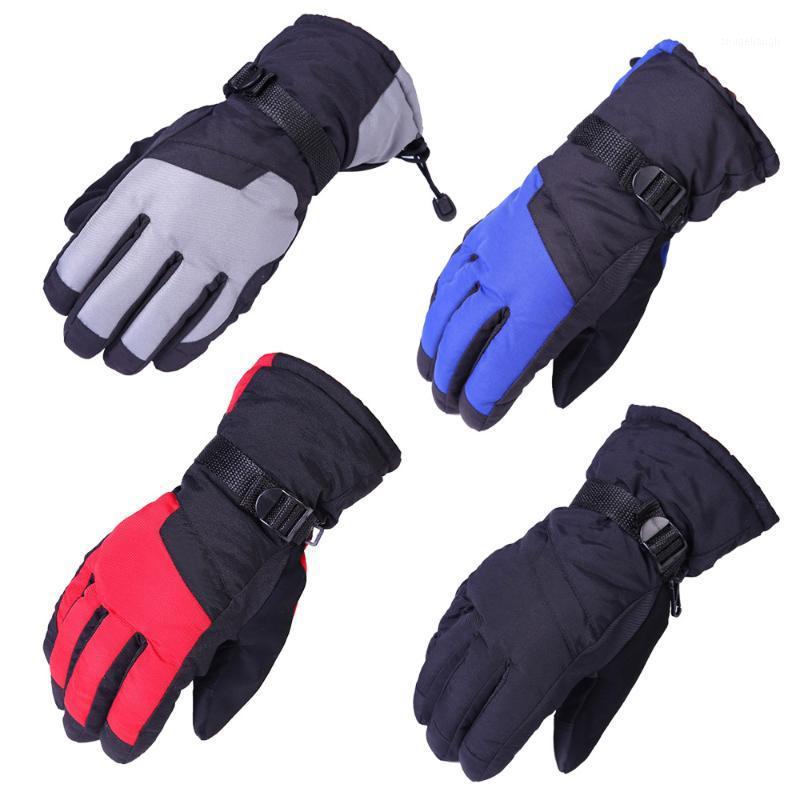 

Winter Warm Windproof Ski Gloves Thicken Comfortable Snowboard Gloves Outdoor Sports motorcycle Anti-slip Skiing Men1, Black