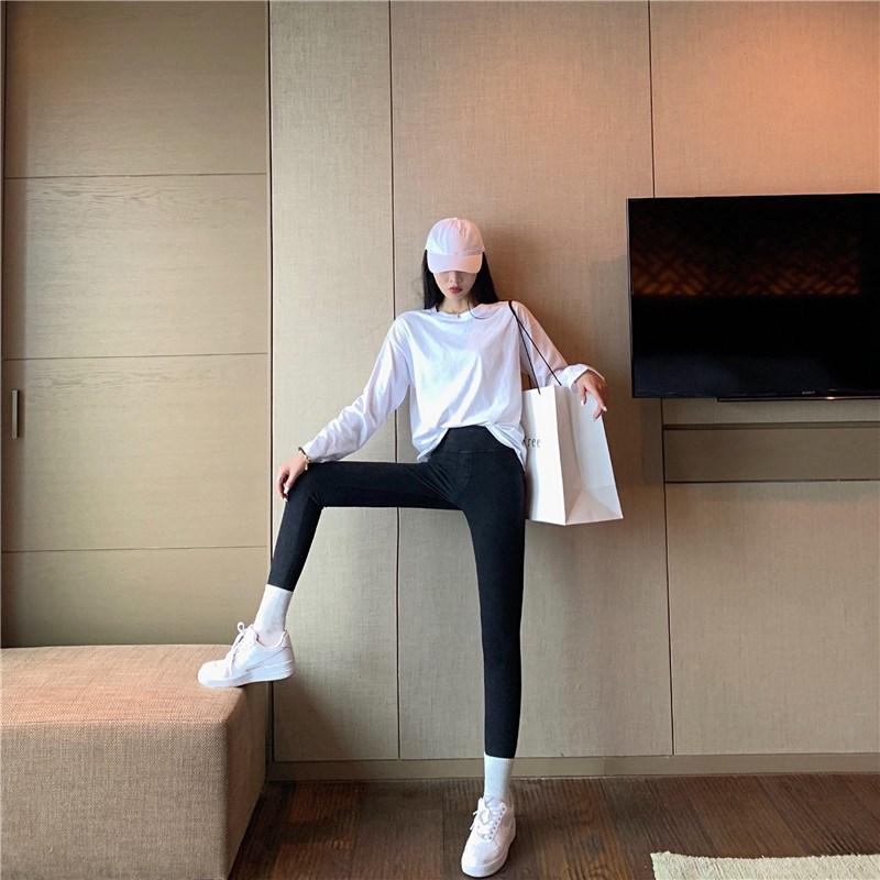 

2020 new jeans high waist tummy hips leggings leggings high stretch jeans women, Black