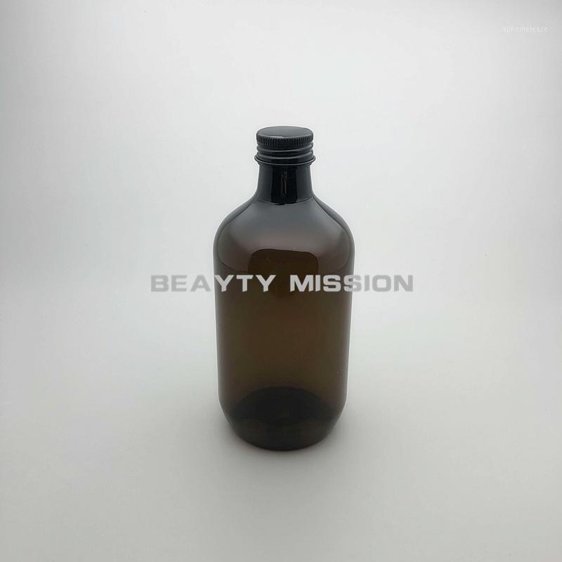 

BEAUTY MISSION Brown 500ml 12 pcs Empty Coffee Juice Water Bottle, Black Aluminum Cap Plastic PET Thickening Refillable Bottles1