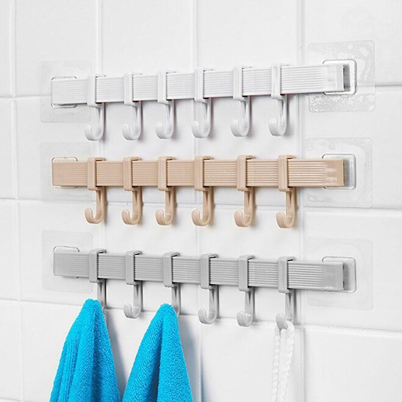 

Hooks For Hanging Key Hanger Clothes Holder Kitchen Rails Bathroom Housekeeper Home Organizer Door Adhesive Hook On The Wall New1