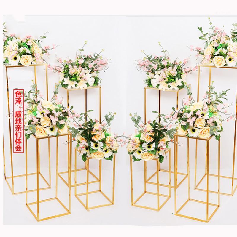 

10PCS Gold Flower Vase Floor Vases Column Stand Metal Road Lead Wedding Table Centerpiece Flower Rack Event Party Decoration1