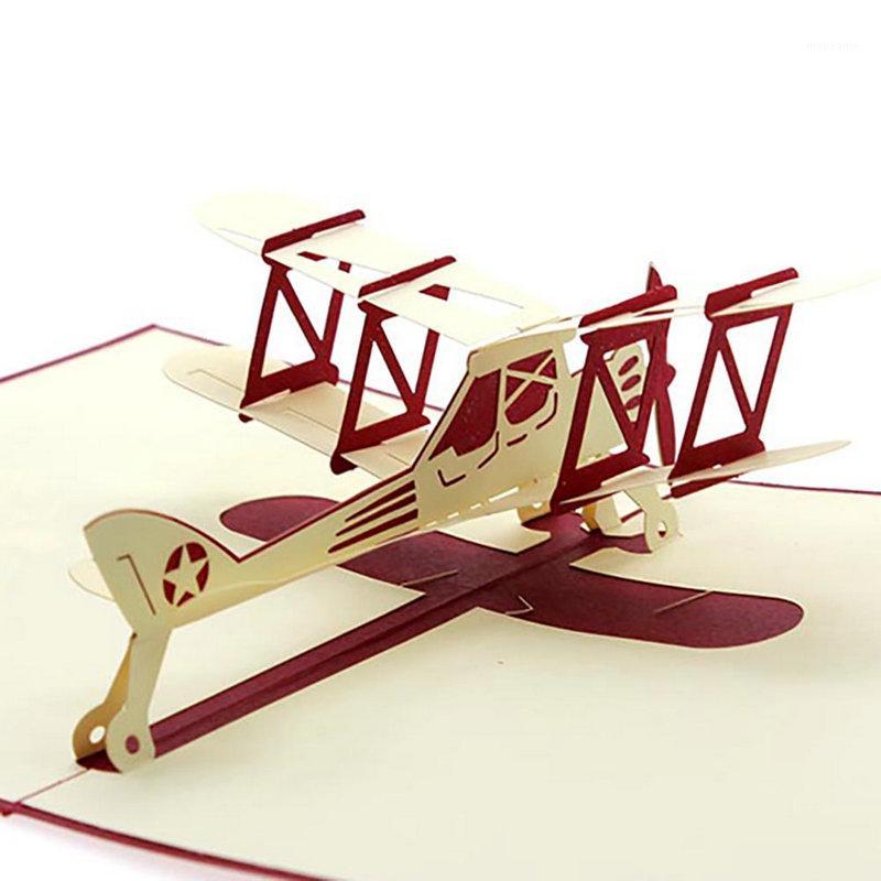 

Wholesale-2016 New 3D Up Airplane Handmade Best Wish Greeting Card Kirigami Kids Gift1
