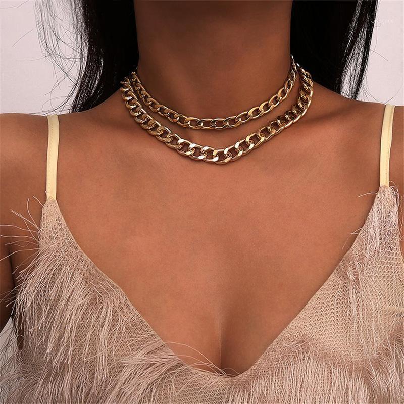 

Chokers Punk Curb Cuban Chain Necklace Stainless Steel Link Choker For Men Women 7mm 18inch 20inch1
