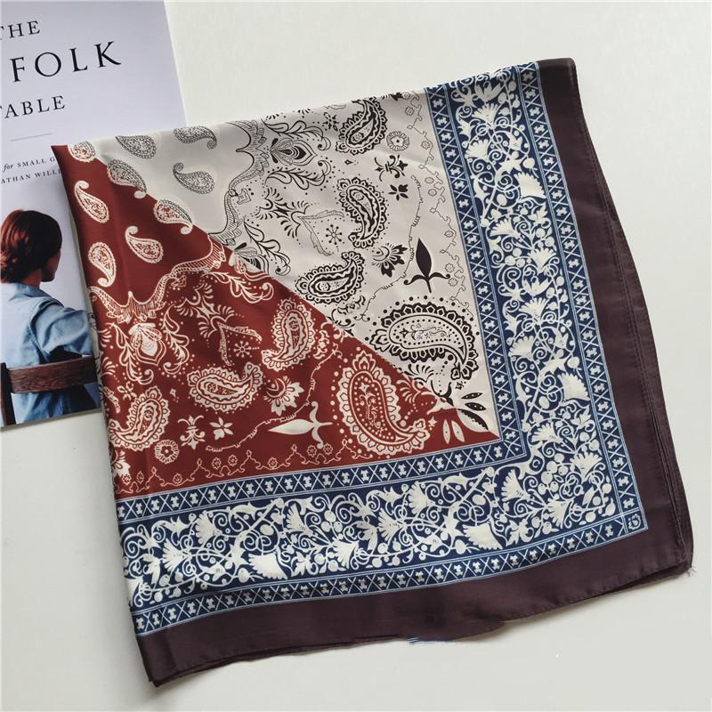 

Scarves Fashion Handkerchief Silk Hair Scarf For Women Paisley Printed Headband Neck Scarfs Female 70cm Small Shawl Bandana Head Scarves1