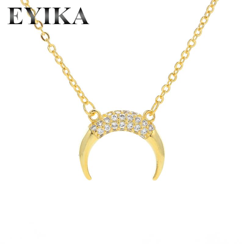 

EYIKA beach Jewelry animal Pendant necklace filled white cubic zirconia Women Jewelry Horse/Hippocampus/Horn knife/Bone for gift
