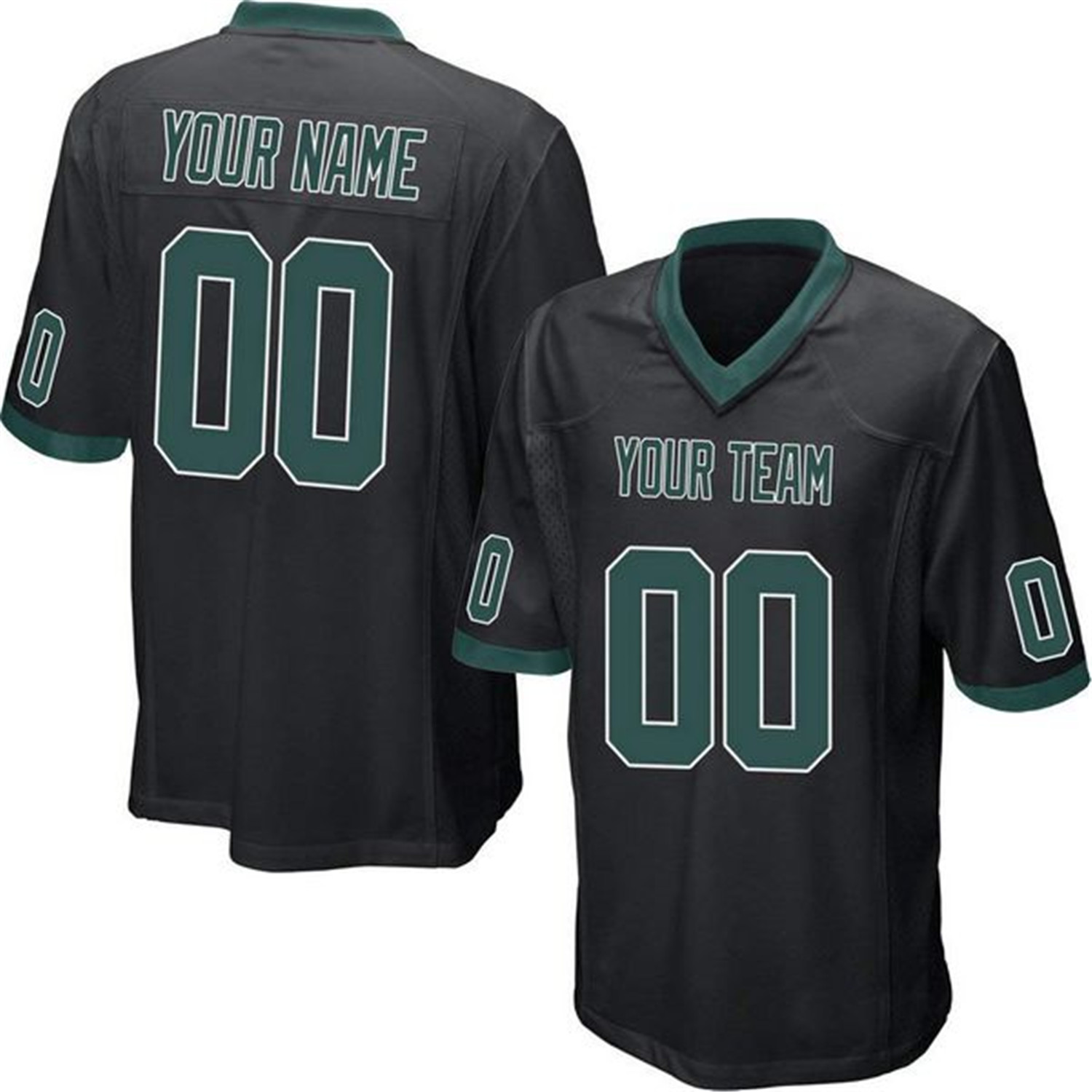 

Custom Black Philadelphia Style Football stitched Jersey personalized any name number mens women youth jerseys, Aqua