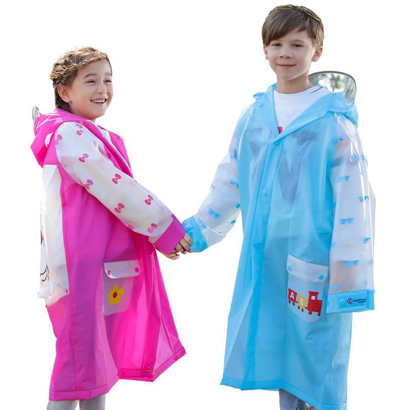 

Kids Plastic Rain Wear Waterproof Wet Weather Gear Yellow Raincoat Backpack Impermeable Veste Pluie Raincoat with Hood EB50YY
