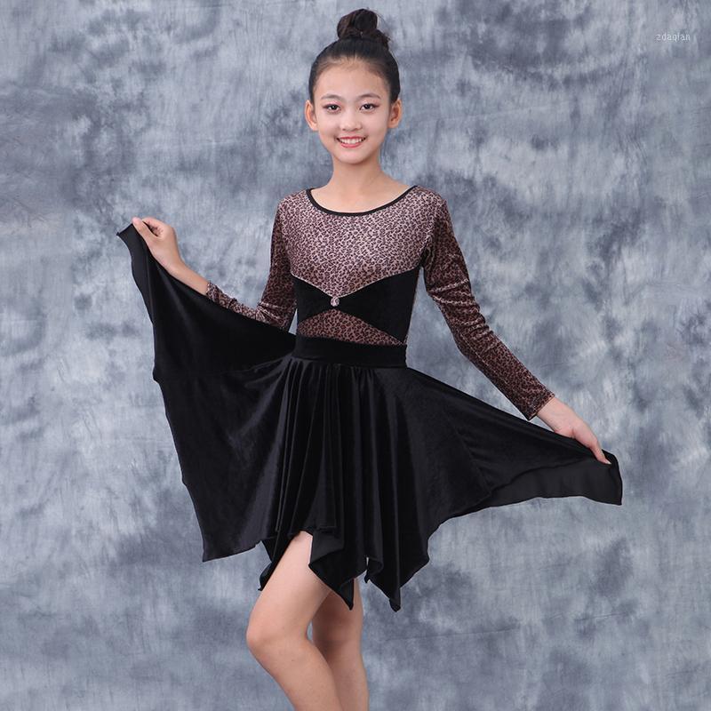 

2020 Girls Latin Dance Dress Kids Ballroom Competition Stage Performance Clothing Top+skirt Set Tango Chacha Rumba Samba Wear1, As picture