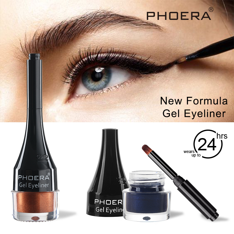 

PHOERA 10 Colors Matte Eyeliner Gel Waterproof Long Lasting White Eye Liner Cream Tool For Eyeshadow With Brush, 10 colors available