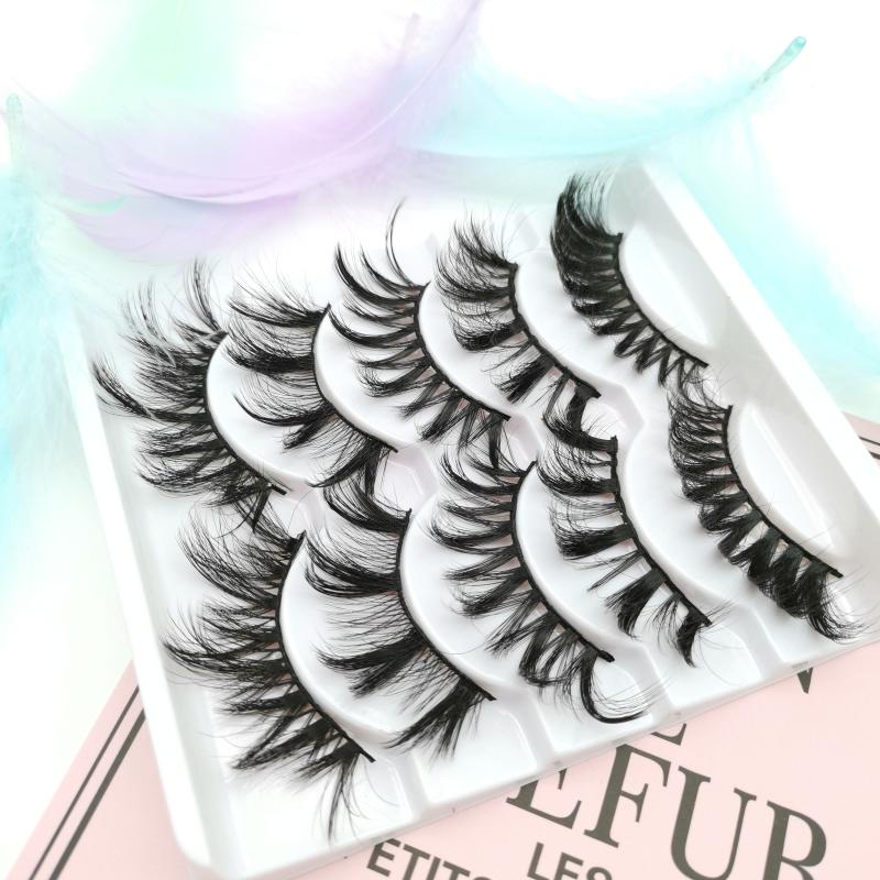 

Aceofsexy 5Pairs Mink Eyelashes Thick Natural Long False Eyelashes 3D Mink Lashes High Volume Soft Dramatic Eye Lashes Makeup